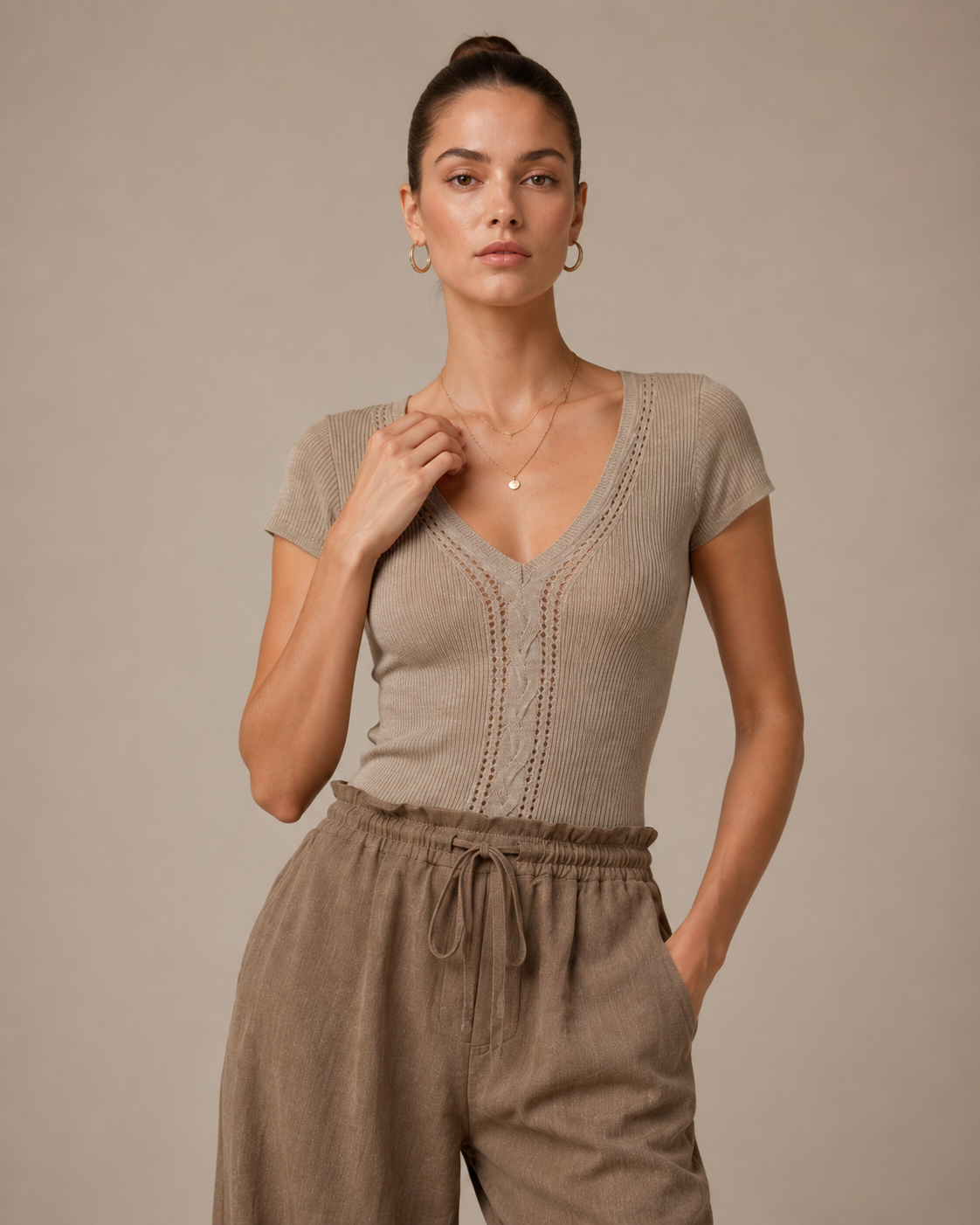 Women’s Lace Knit Short Sleeve Top