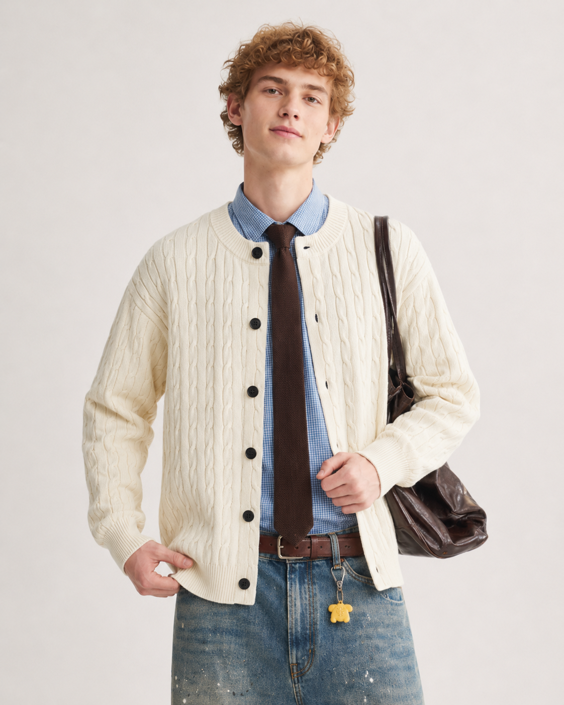 Unisex Cable Knit Cardigan Sweater Vintage Chunky Knit Coats