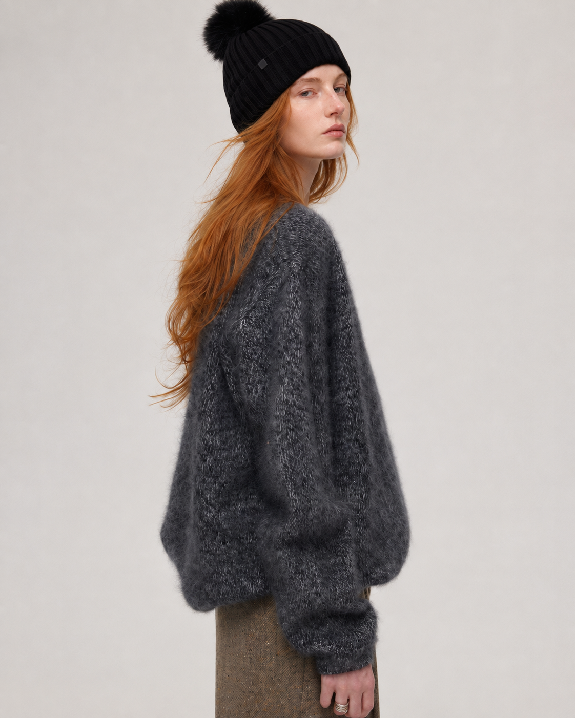100% Merino Wool Sweater Hand Brushed Fluffy Knit Pullover