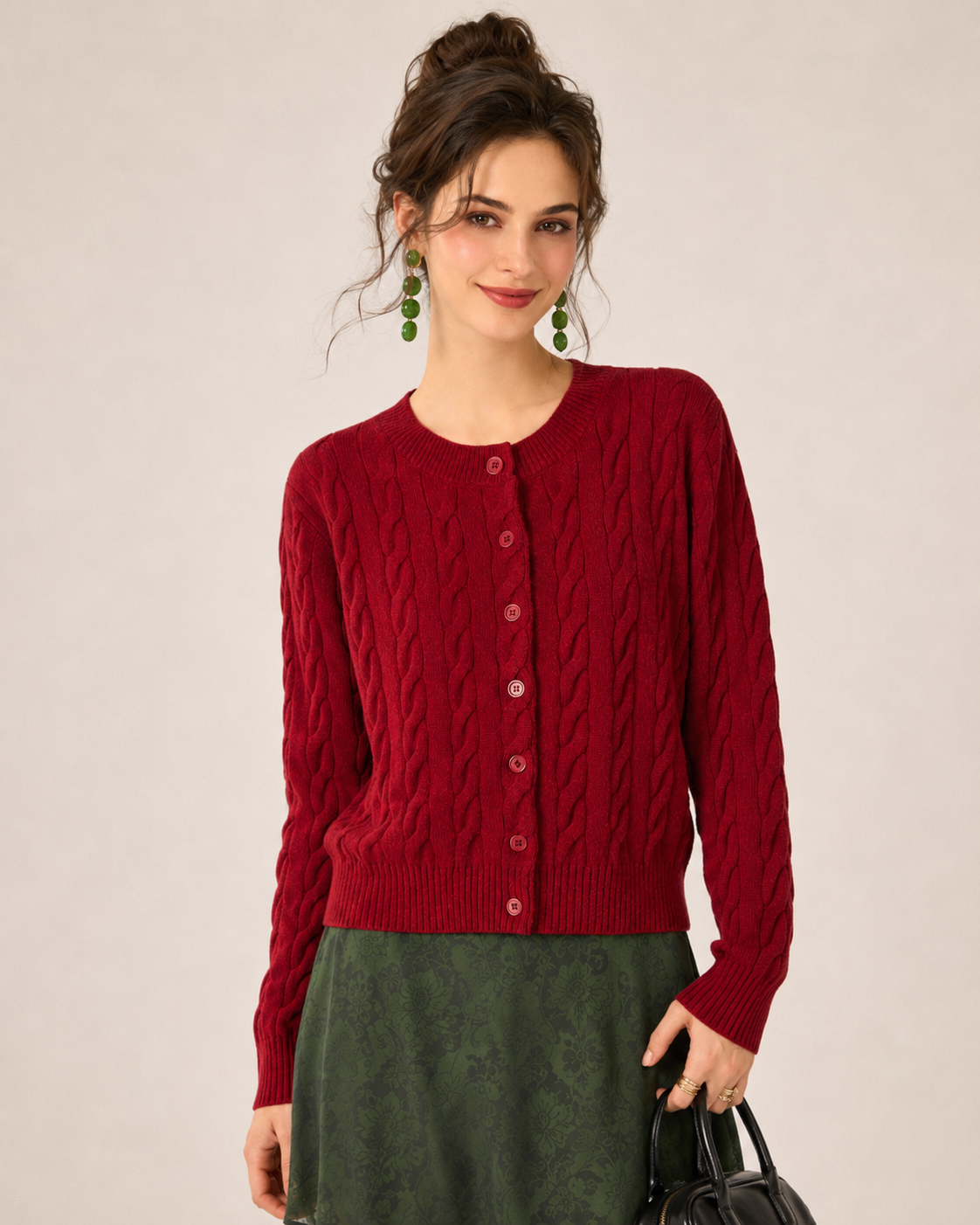 Women’s  Cable Knit Cardigan Sweater