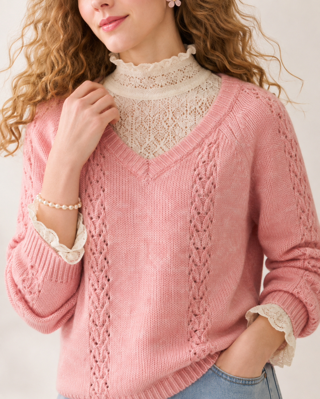 Women’s French Style Wool Blend Knit Sweater
