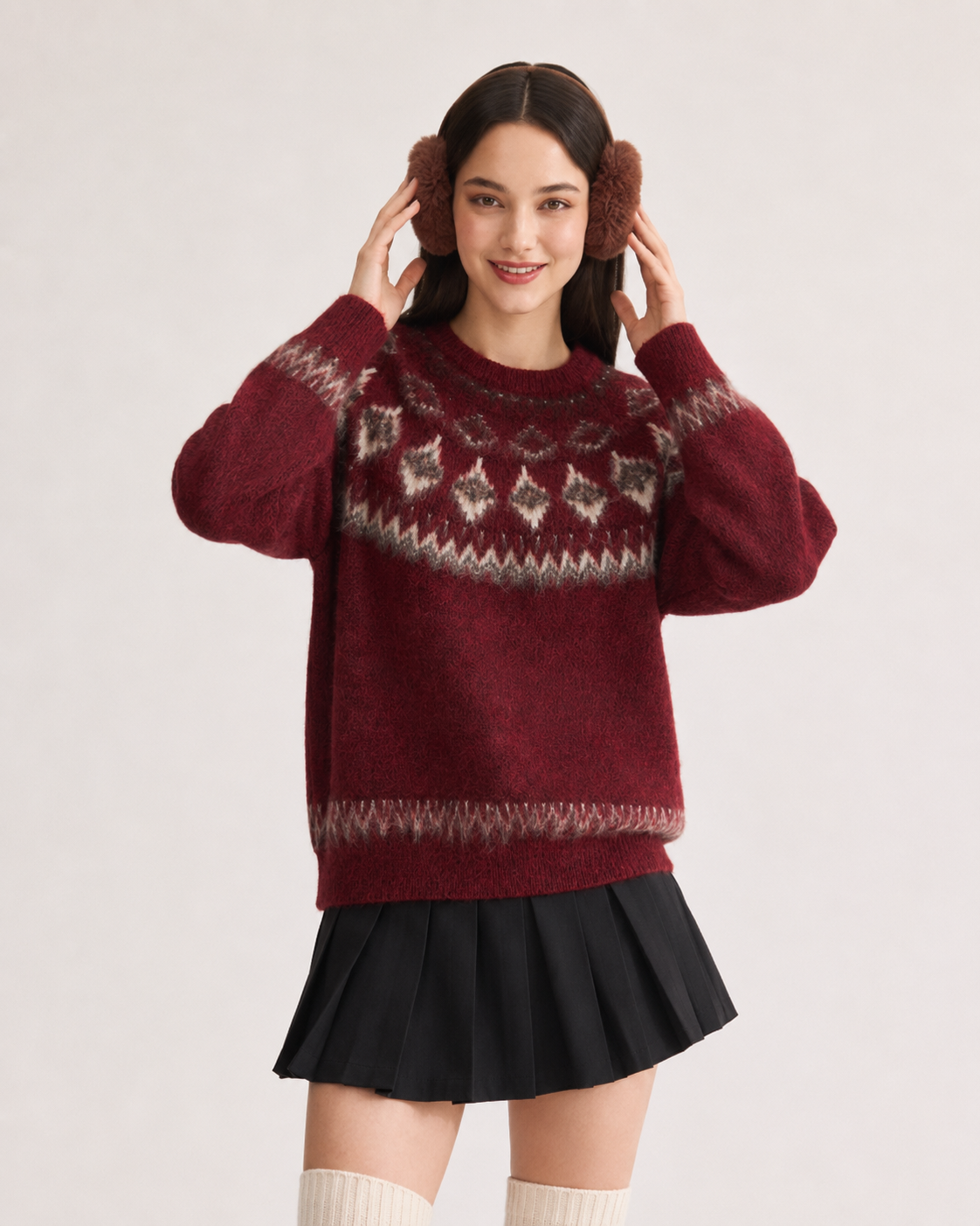 Unisex Red Fair Isle Christmas Sweater