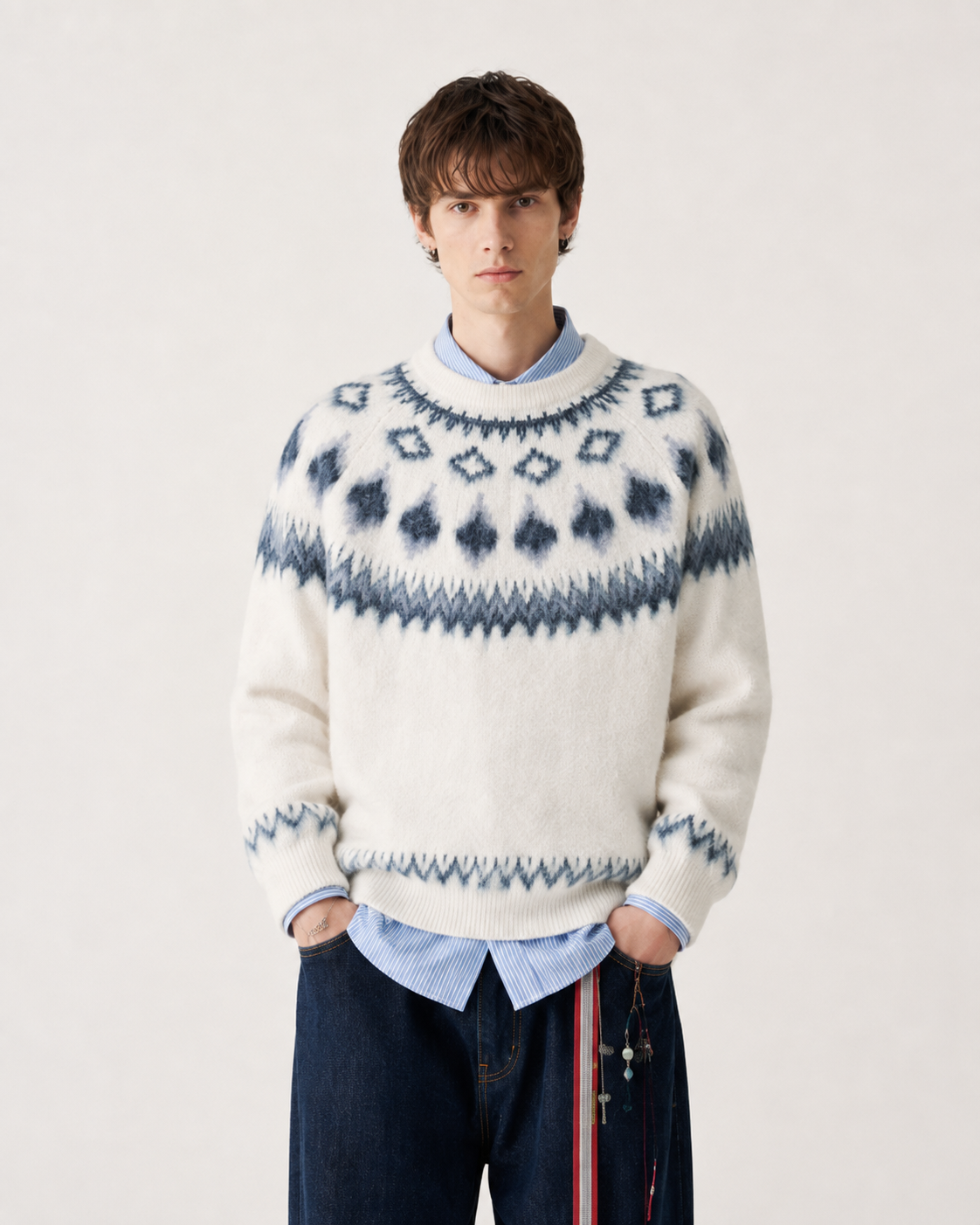 Unisex Red Fair Isle Christmas Sweater
