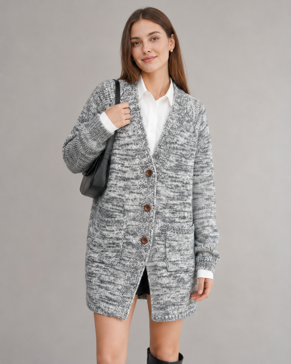 Women's Wool Blend V Neck Long Cardigan Sweater