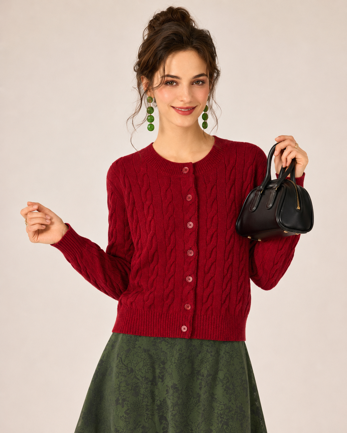 Women’s  Cable Knit Cardigan Sweater