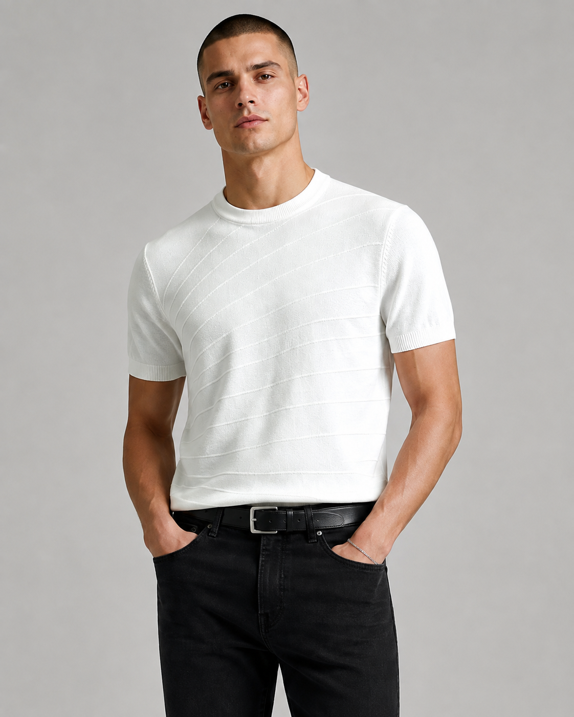 Men’s Old Money Stripe Knit Short Sleeve