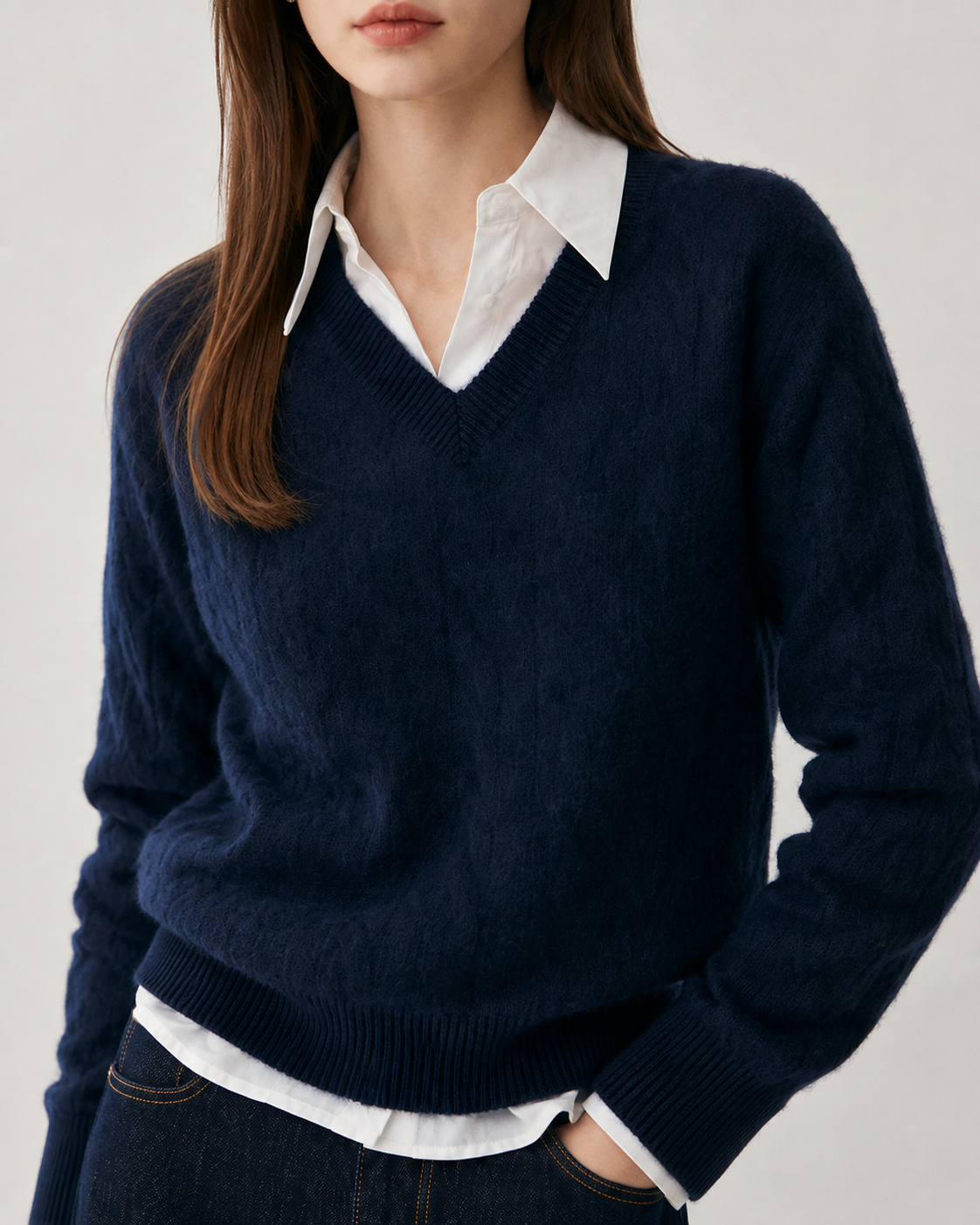 Women's Cashmere Blend Cable Knit Sweater