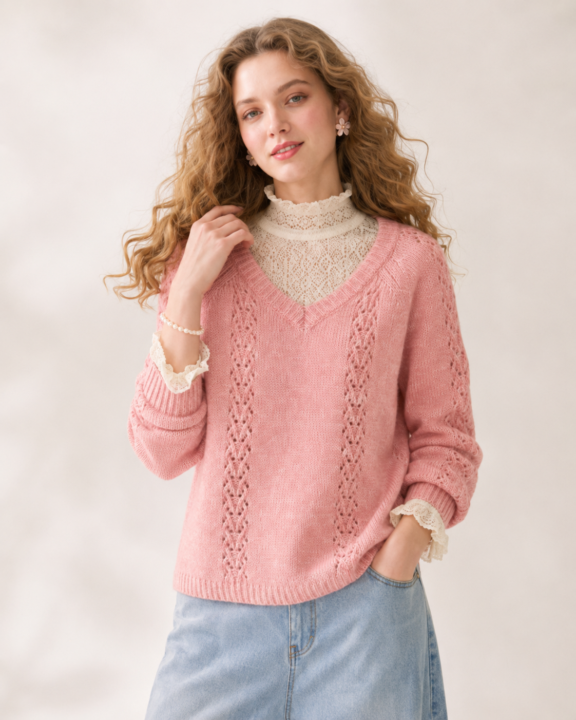 Women’s French Style Wool Blend Knit Sweater