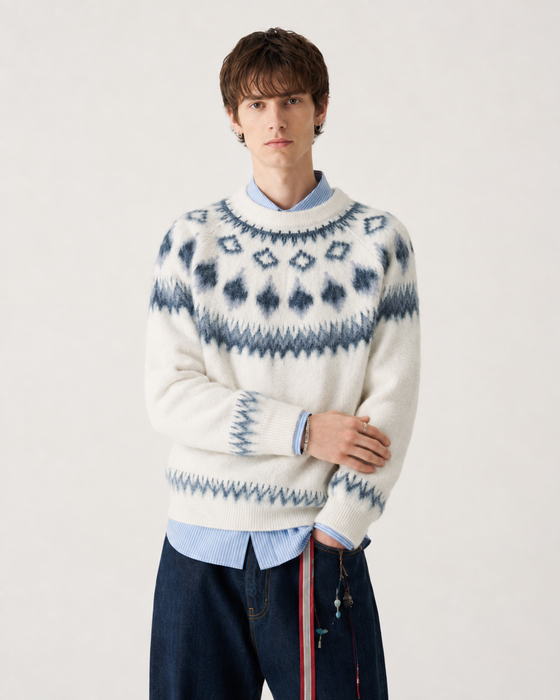 Unisex Red Fair Isle Christmas Sweater