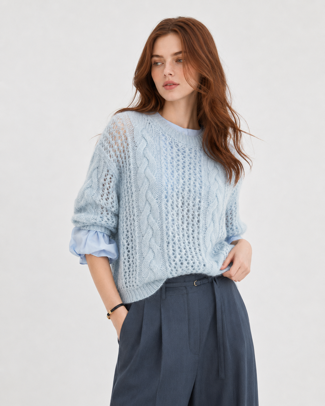 Women’s Mohair Wool Blend Knit Sweater