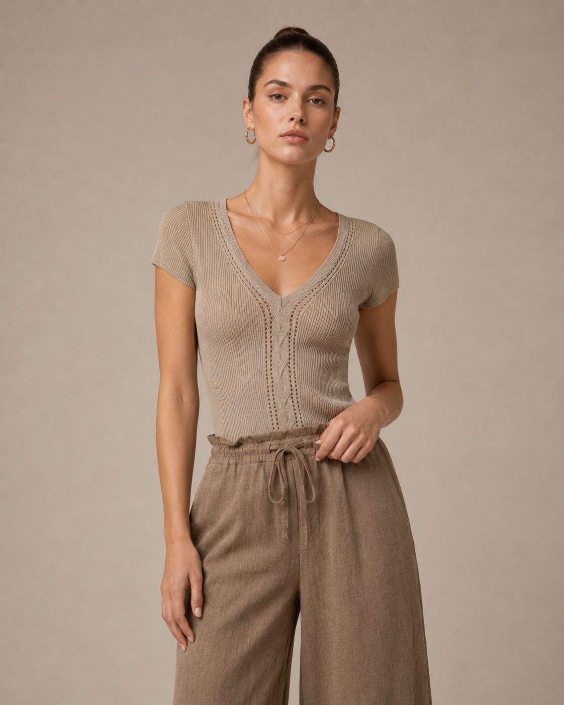 Women’s Lace Knit Short Sleeve Top