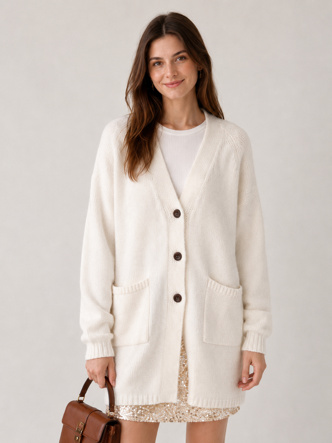 Women's Wool Blend V Neck Long Cardigan Sweater