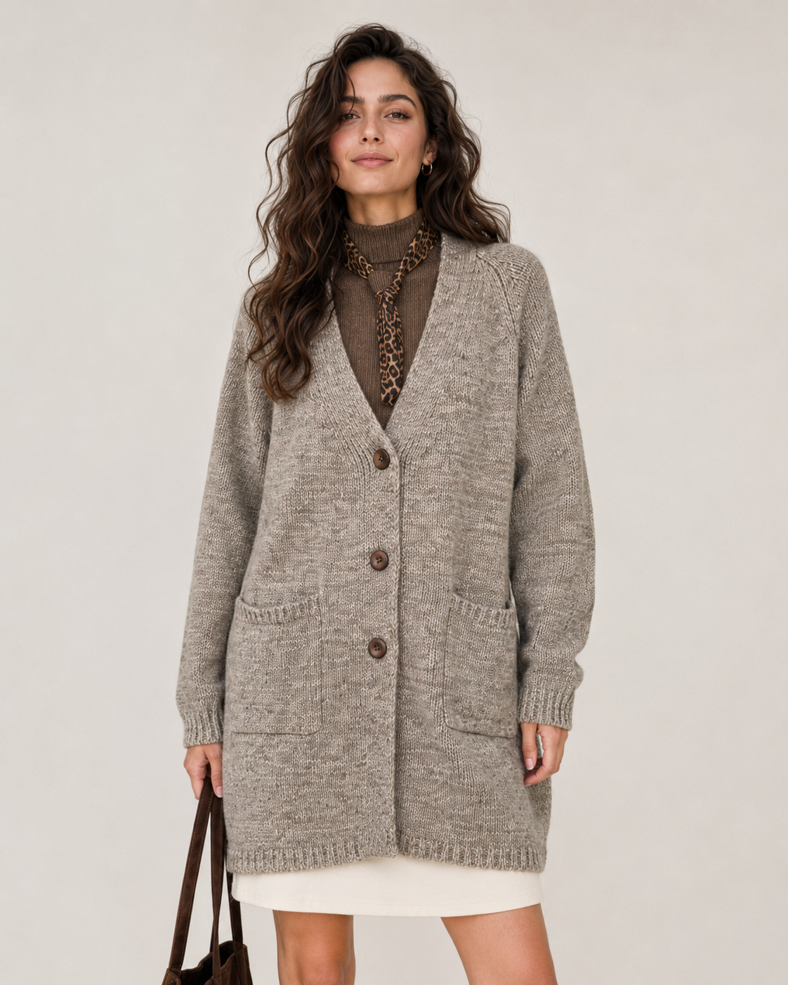 Women's Wool Blend V Neck Long Cardigan Sweater