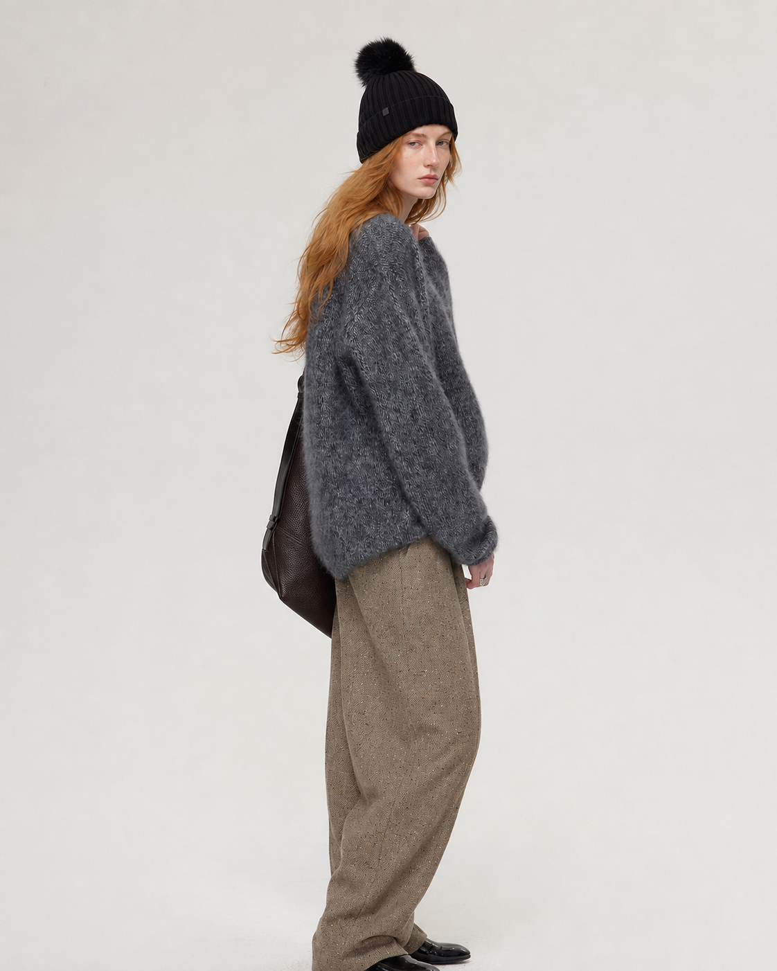 100% Merino Wool Sweater Hand Brushed Fluffy Knit Pullover