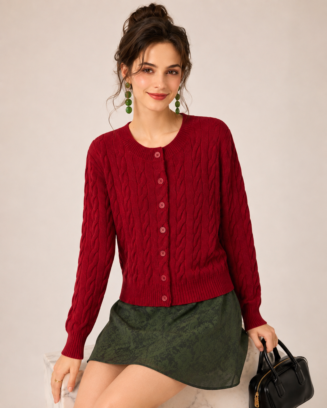 Women’s  Cable Knit Cardigan Sweater