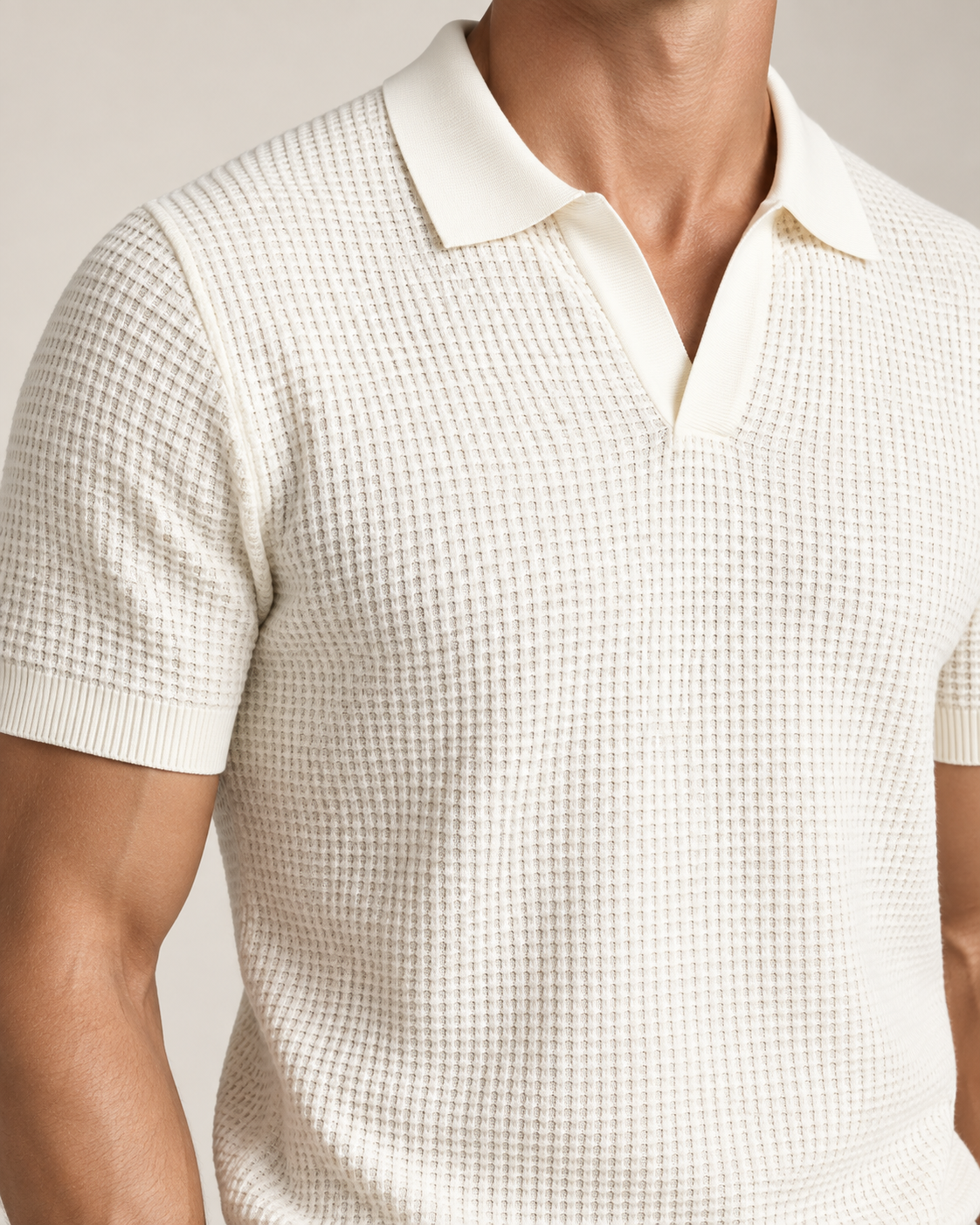 Men’s Old-Money Style Cool-Touch Honeycomb Knit Polo