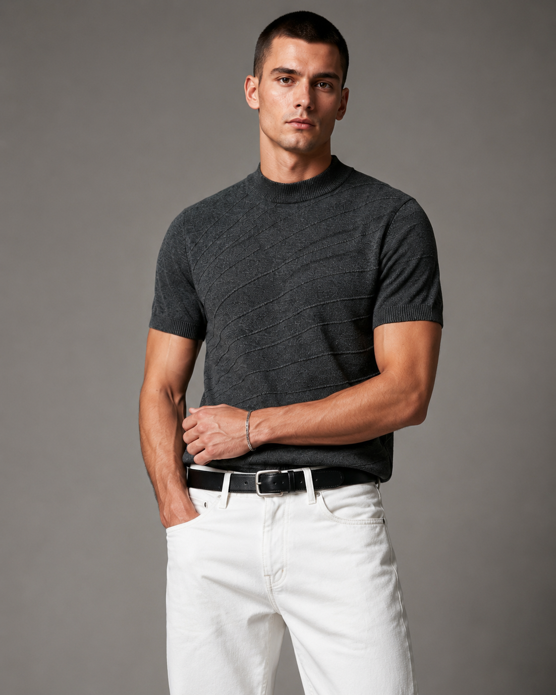 Men’s Old Money Stripe Knit Short Sleeve