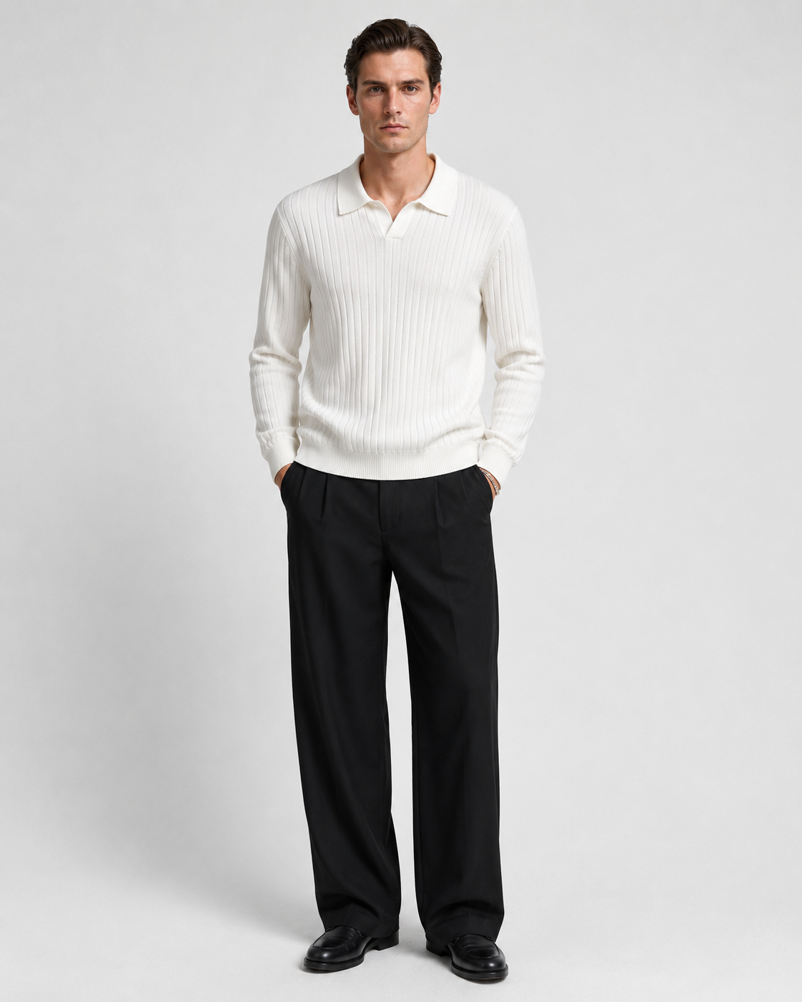 Men’s Old-Money Style Cool-Touch Ribbed Knit Top