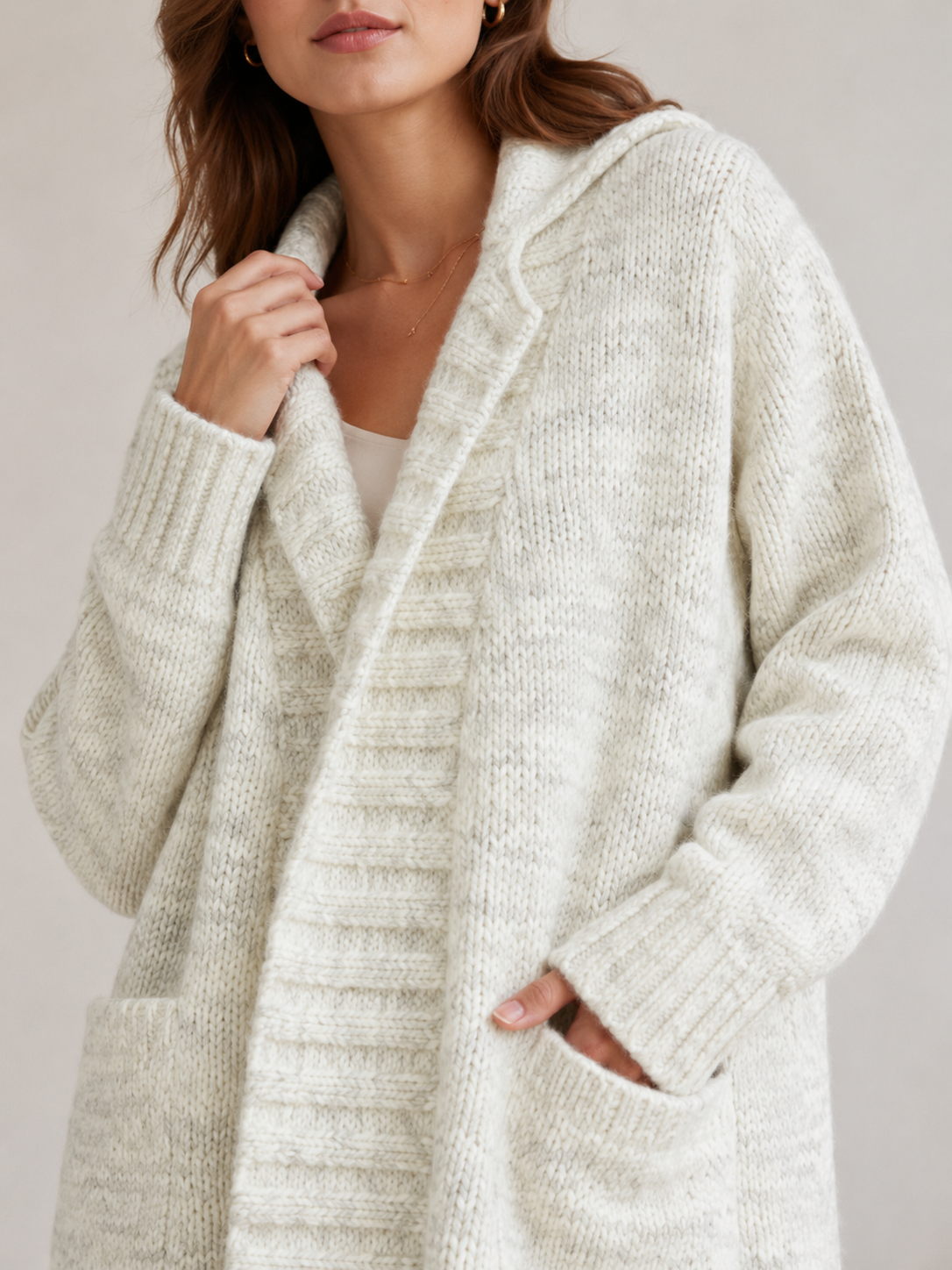 Women's Wool Blend Long Ribbed Knit Cardigan Sweater