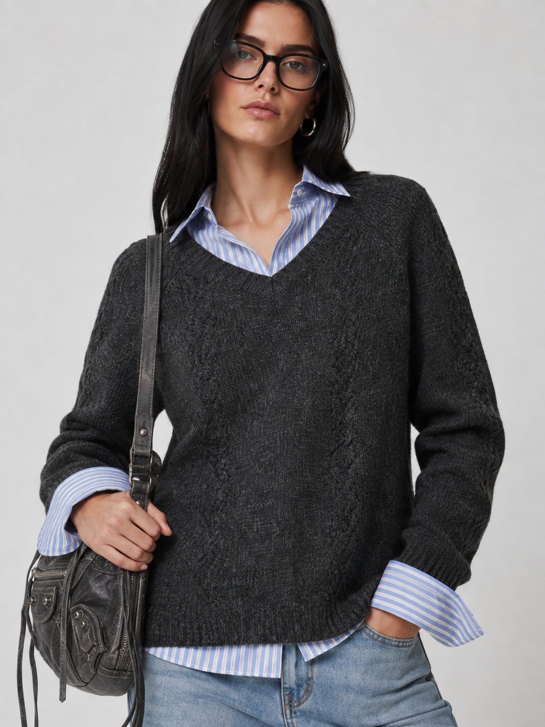 Women’s French Style Wool Blend Knit Sweater