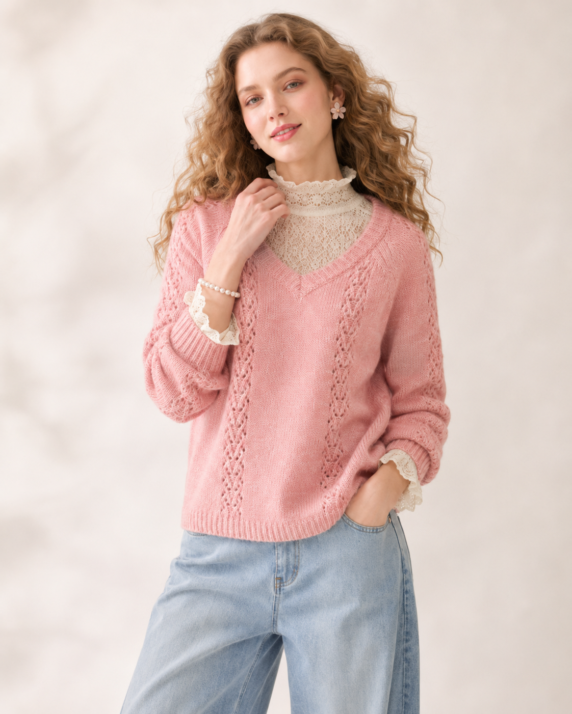 Women’s French Style Wool Blend Knit Sweater