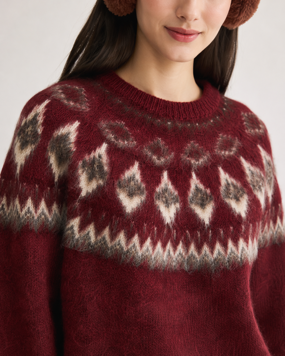 Unisex Red Fair Isle Christmas Sweater