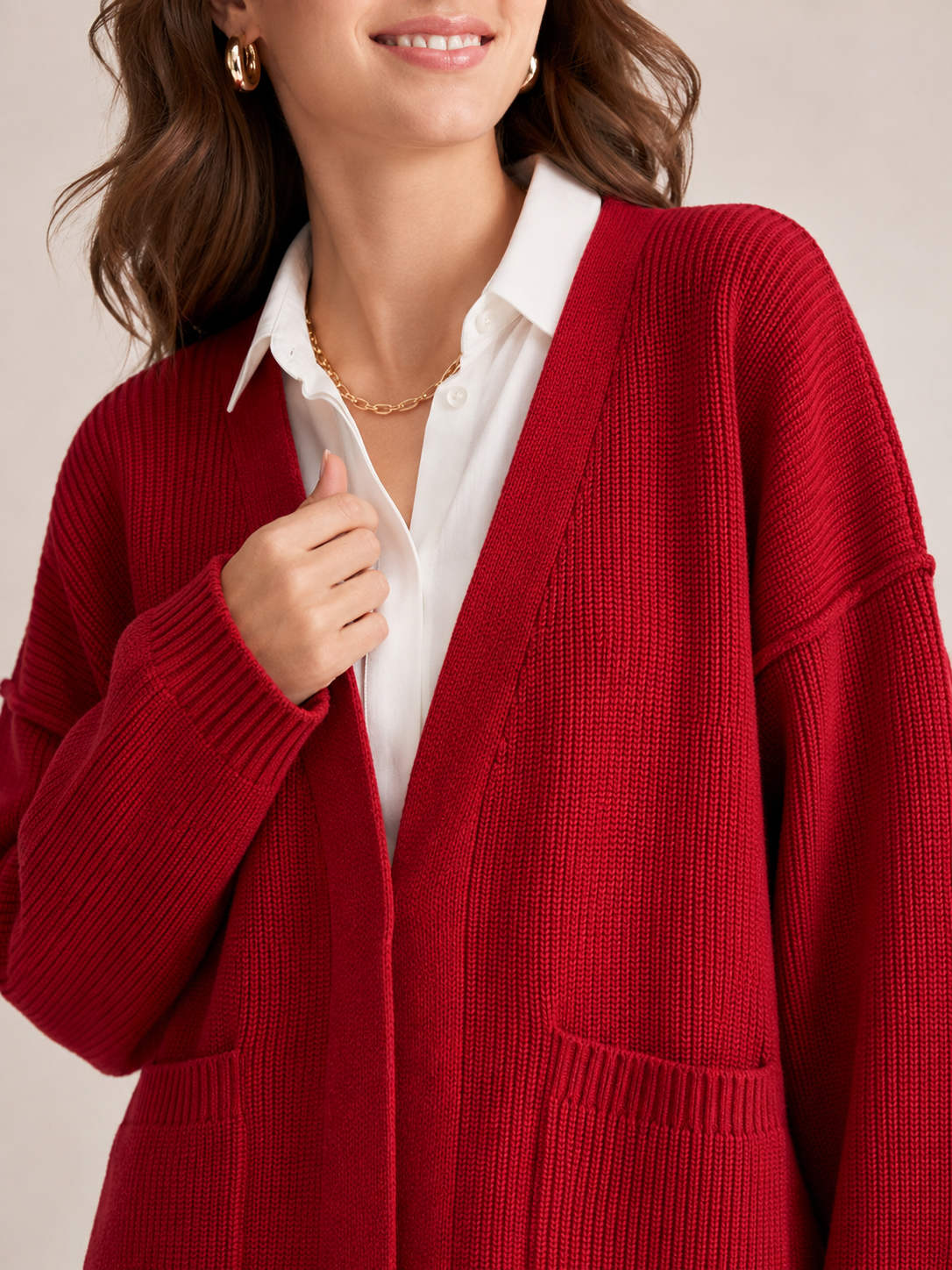 Women's Soft Fuzzy Knit V Neck Open Front Cardigan Sweater Waffle Knitwear