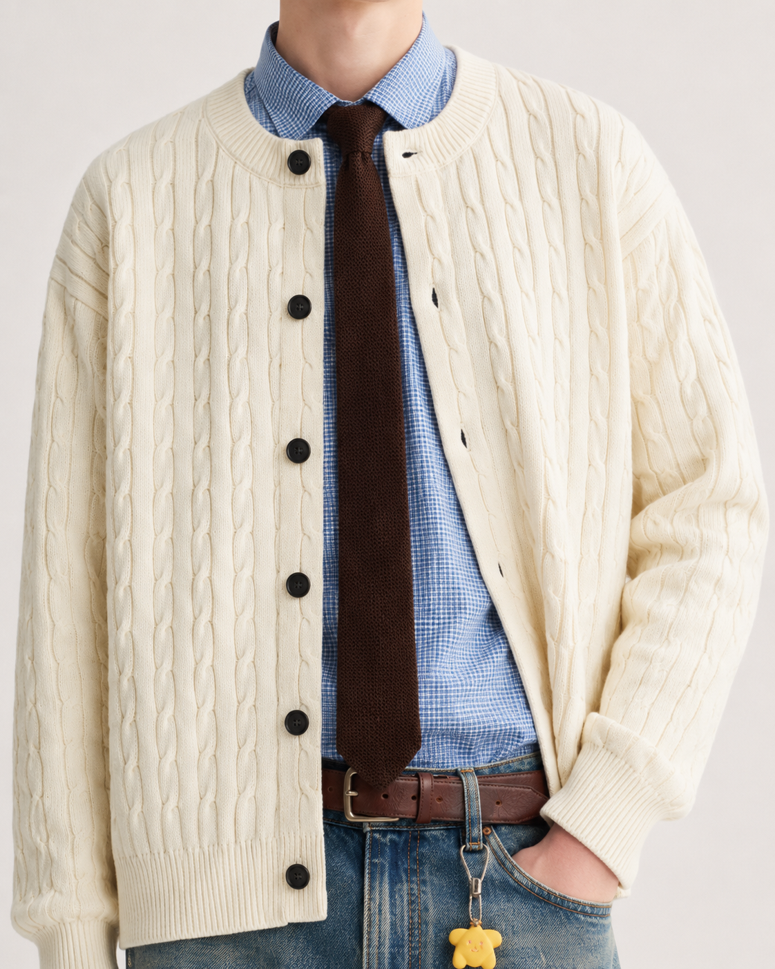 Unisex Cable Knit Cardigan Sweater Vintage Chunky Knit Coats