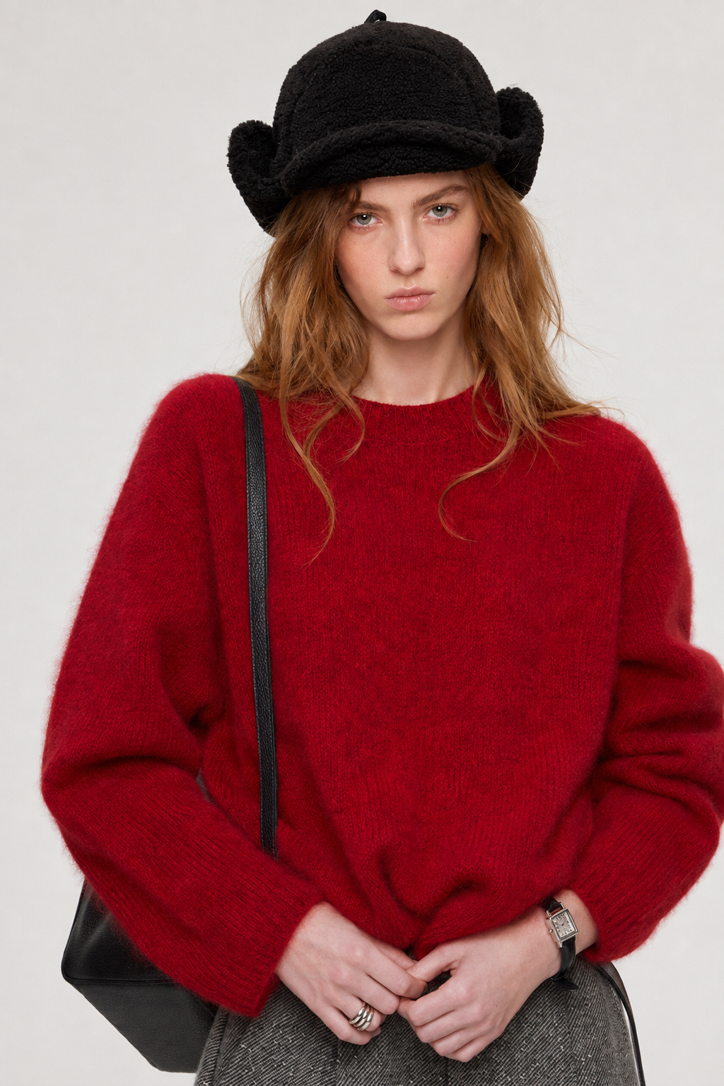 100% Merino Wool Sweater Hand Brushed Fluffy Knit Pullover