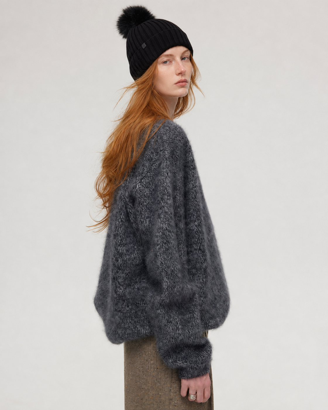 100% Merino Wool Sweater Hand Brushed Fluffy Knit Pullover