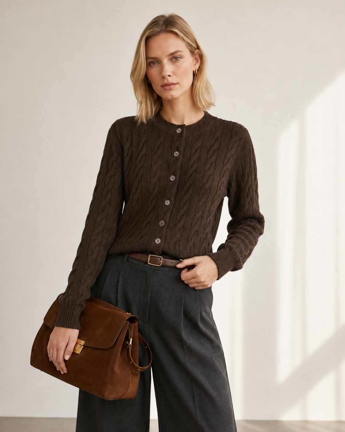 Women’s  Cable Knit Cardigan Sweater