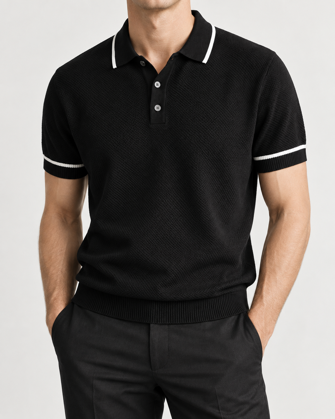 Men’s Old-Money Style Cool-Touch Honeycomb Polo Shirt
