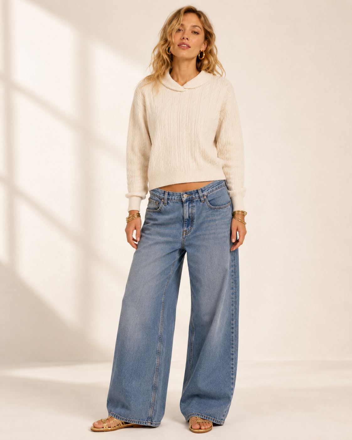 100% Pure Wool Cable Women Knit Sweater