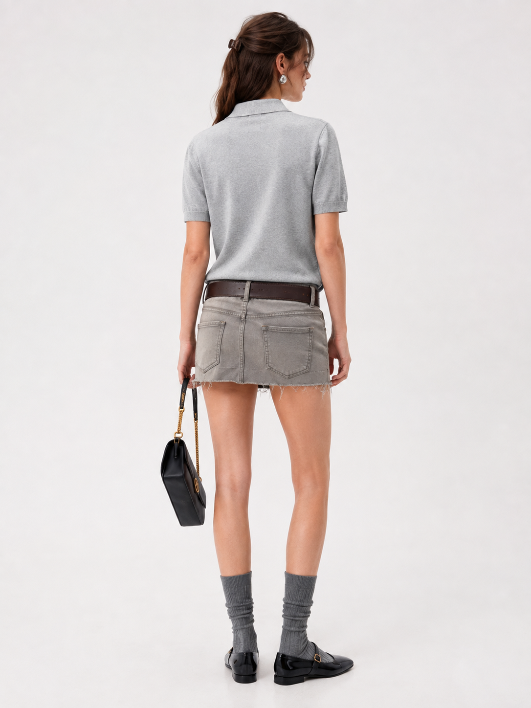 Wool Blend Polo Knit Shirt Argyle Diamond Jacquard Short Sleeve Retro Top