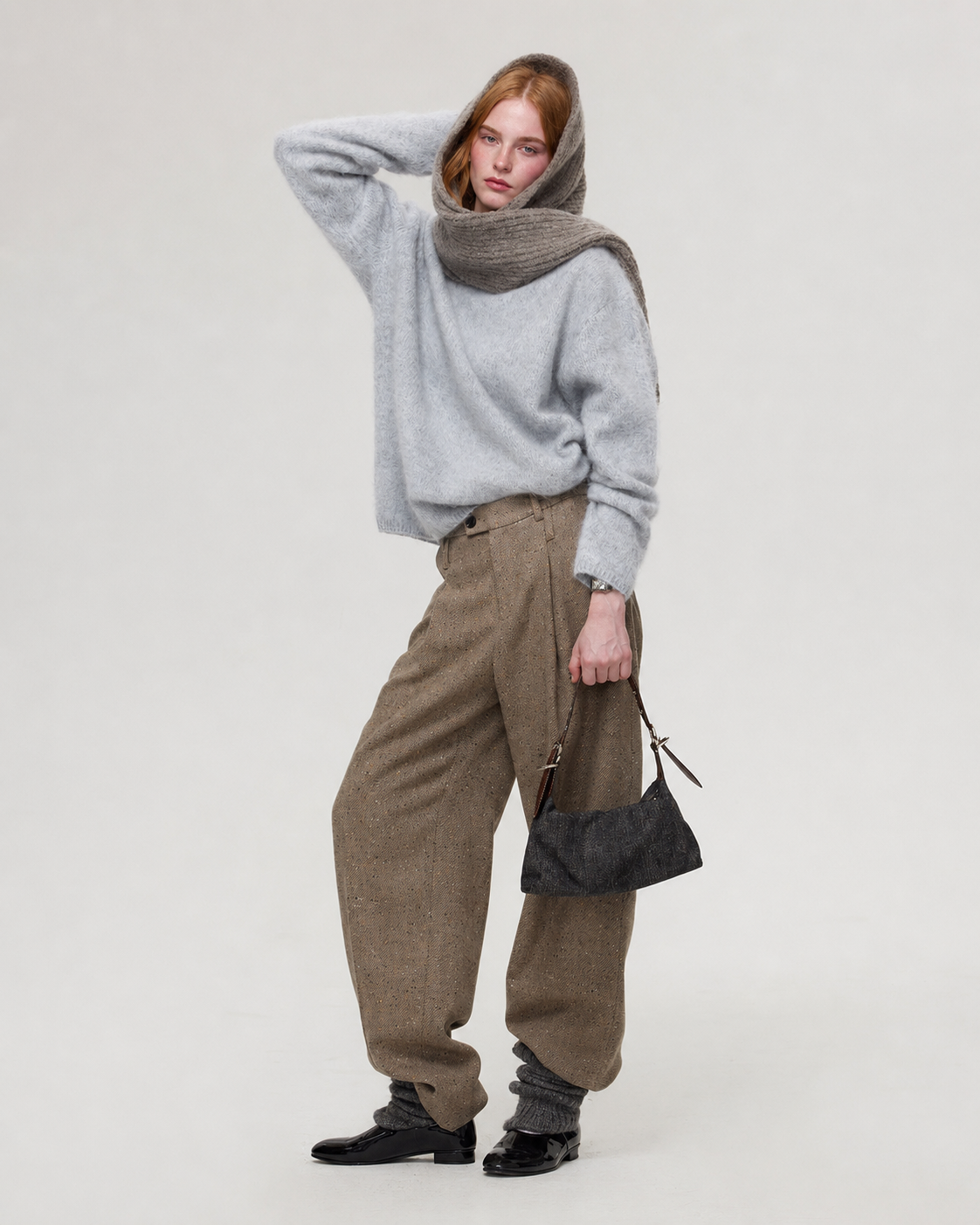 100% Merino Wool Sweater Hand Brushed Fluffy Knit Pullover