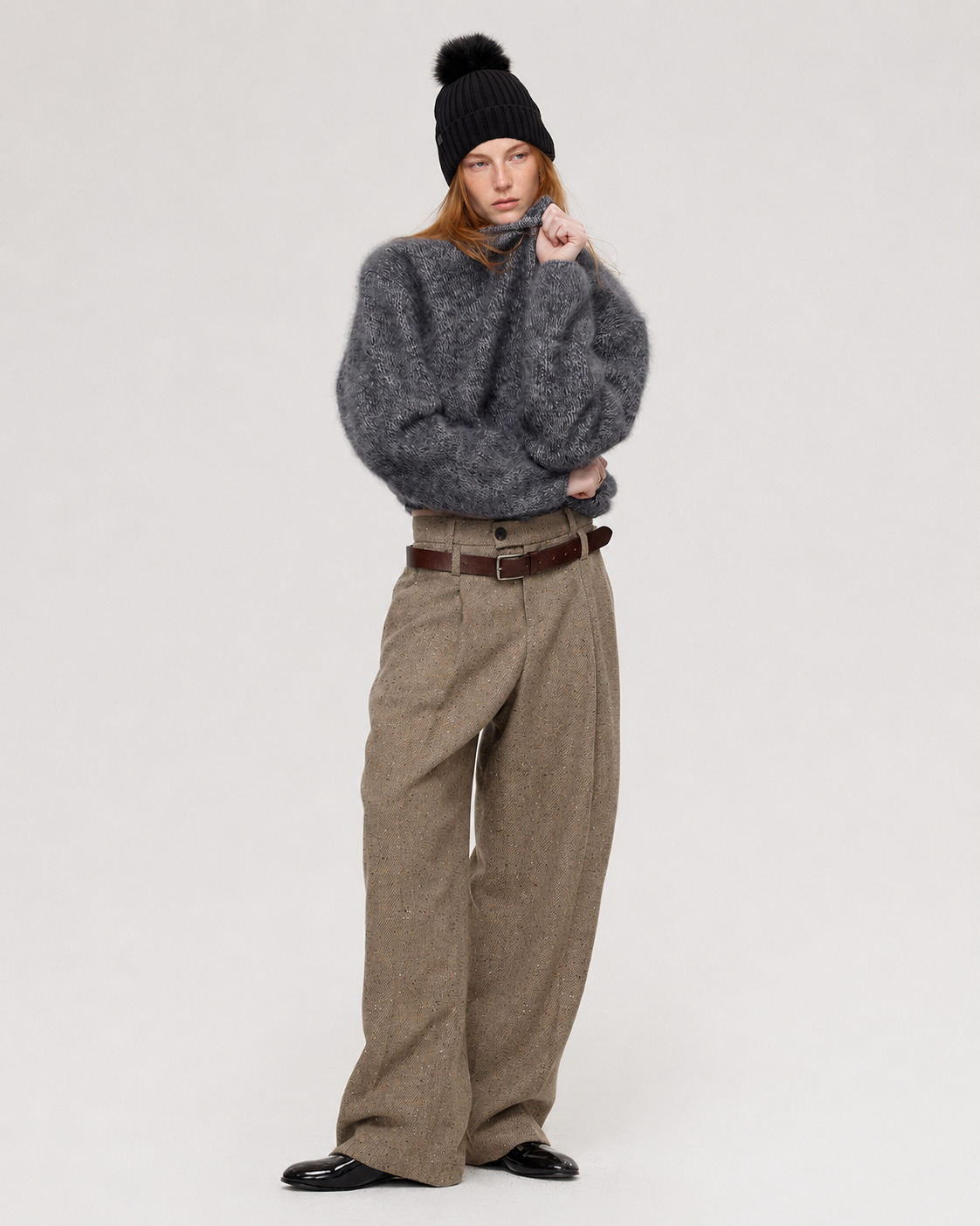 100% Merino Wool Sweater Hand Brushed Fluffy Knit Pullover