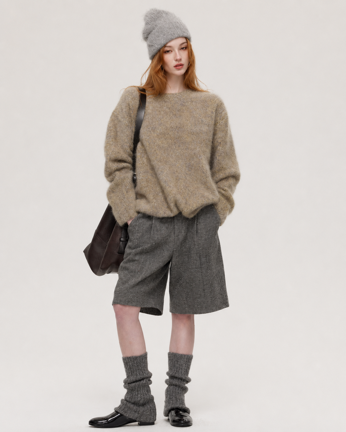 100% Merino Wool Sweater Hand Brushed Fluffy Knit Pullover