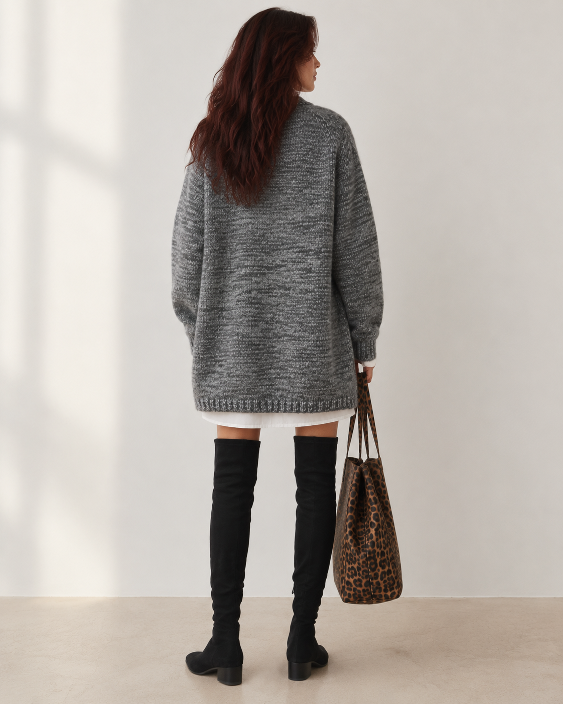 Women's Wool Blend V Neck Long Cardigan Sweater