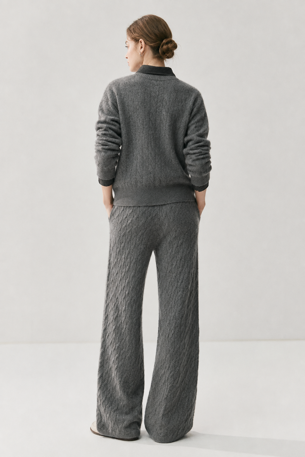 Women's Cashmere Blend Cable Knit Sweater