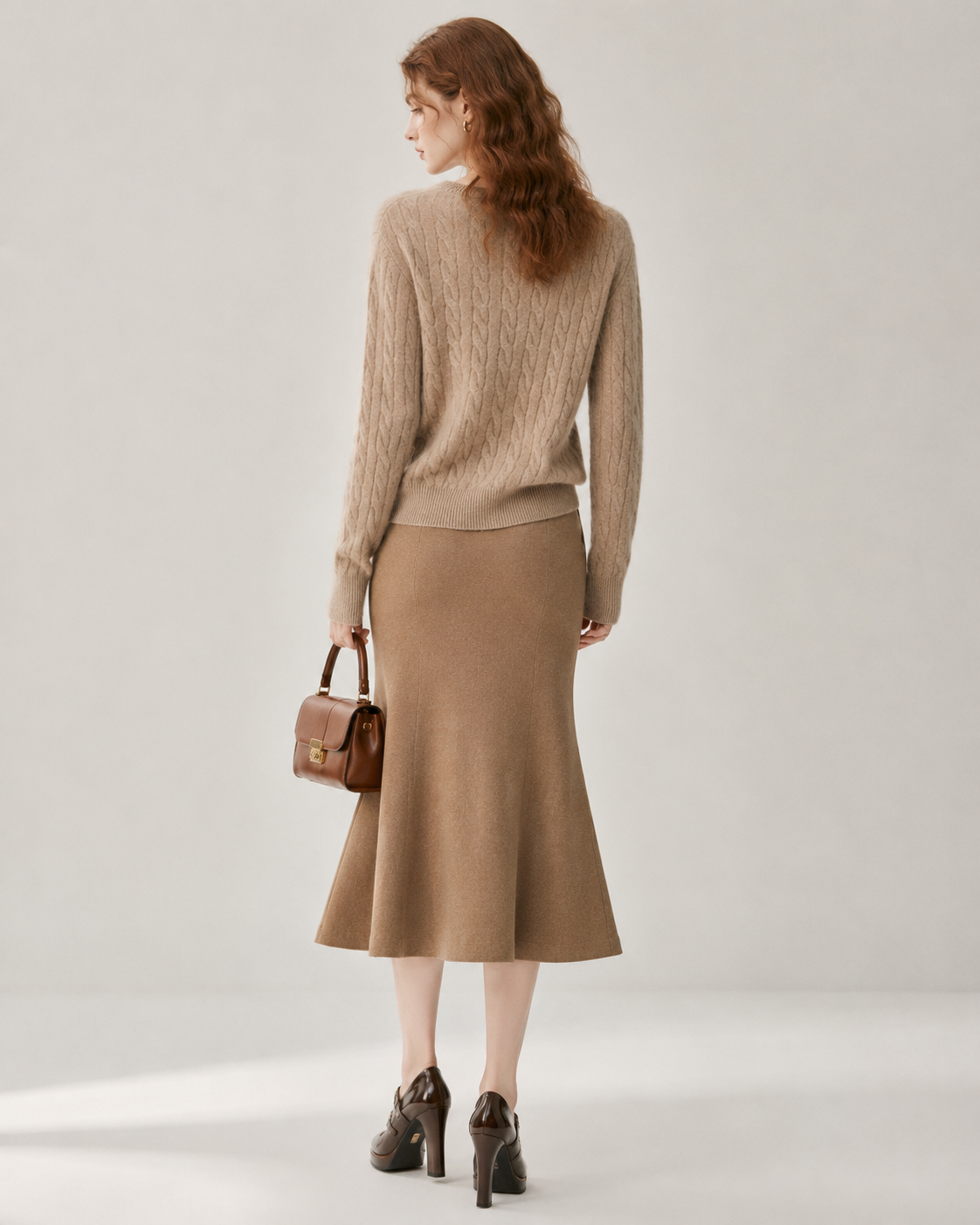 Women's Cashmere Blend Cable Knit Sweater