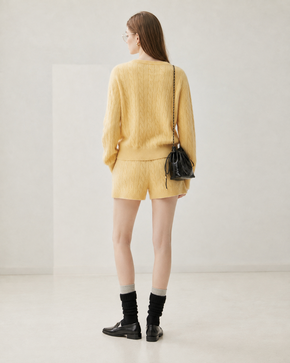 Women's Cashmere Blend Cable Knit Sweater