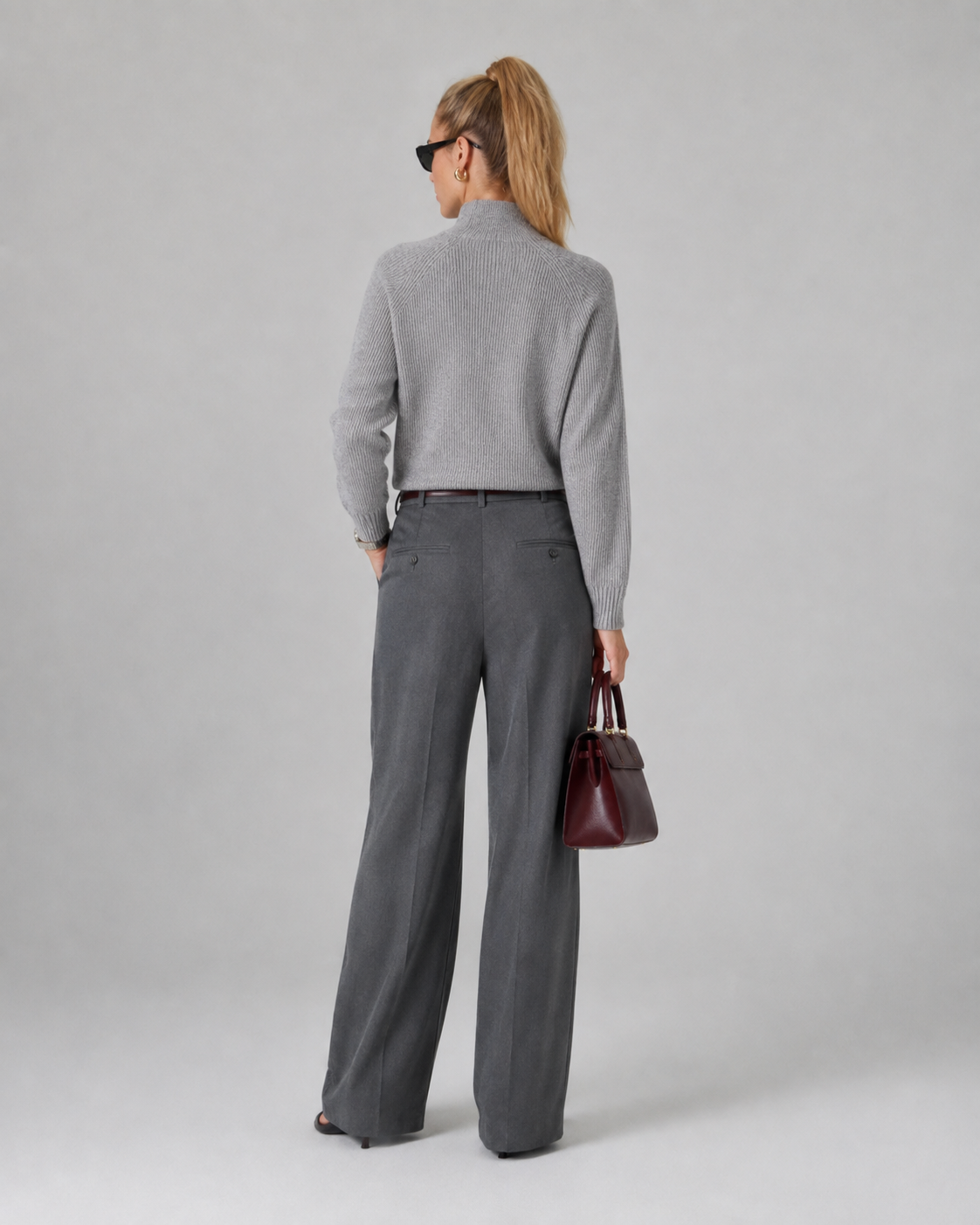 Unisex Wool Blend Half-Zip Stand Collar Sweater