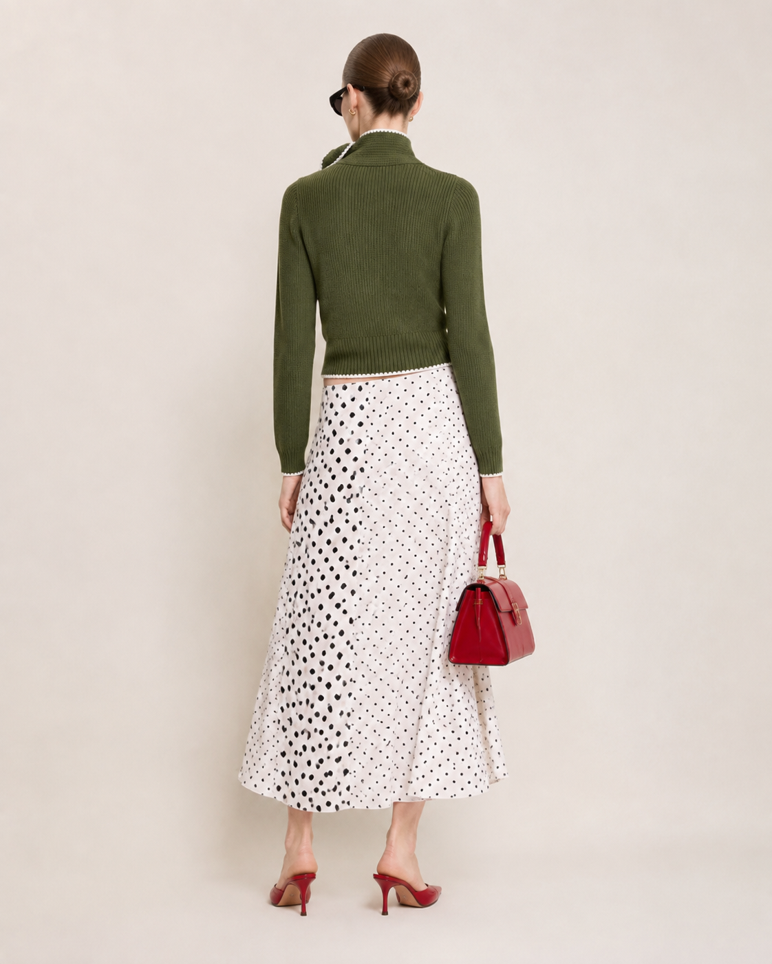 Women’s French Style High Neck Bow Knit Top