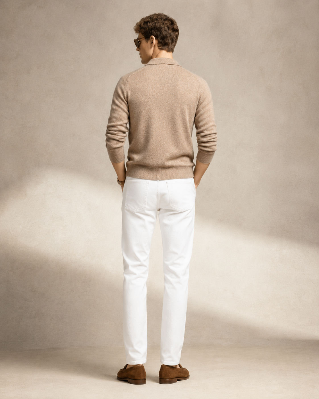 Men’s 100% Cashmere Polo Knit Sweater
