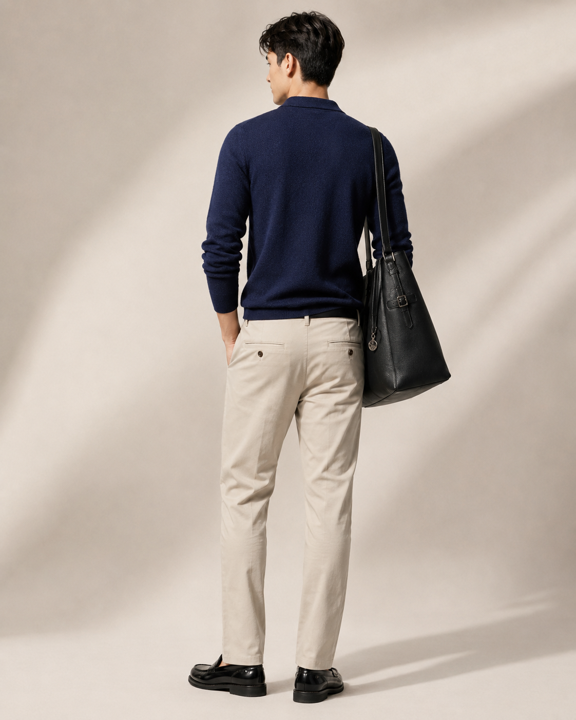 Men’s 100% Cashmere Polo Knit Sweater