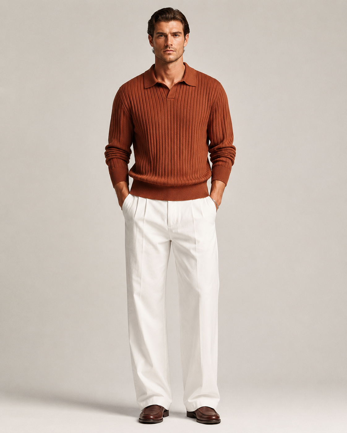 Men’s Old-Money Style Cool-Touch Ribbed Knit Top