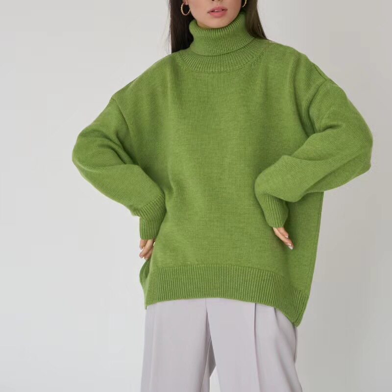 Women's Solid Turtleneck Knit Sweater