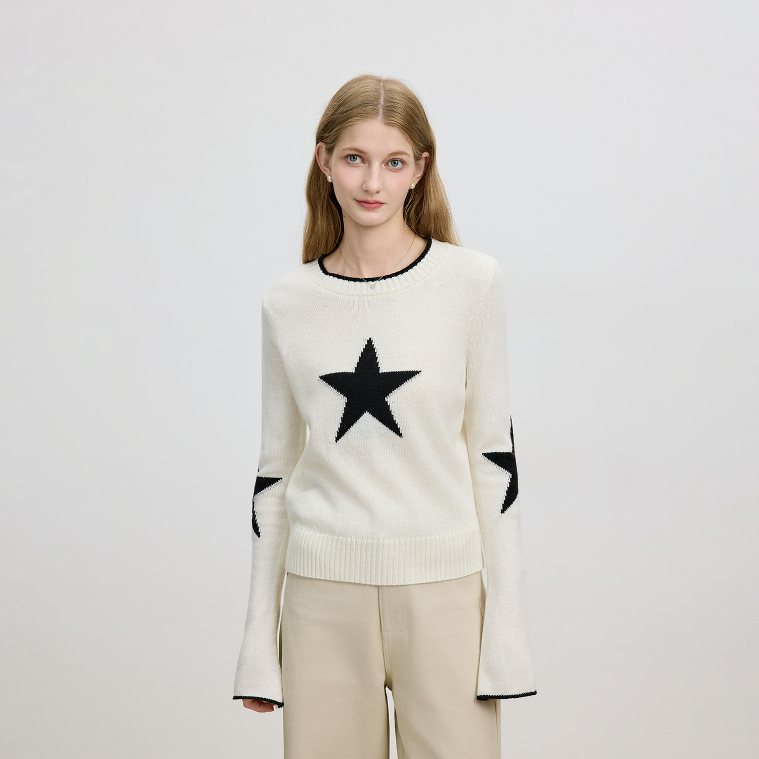 Women's Star Jacquard Knit Sweater