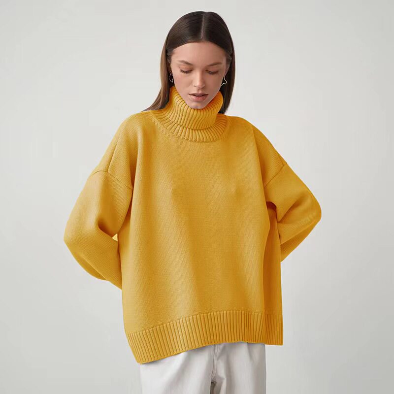 Women's Solid Turtleneck Knit Sweater