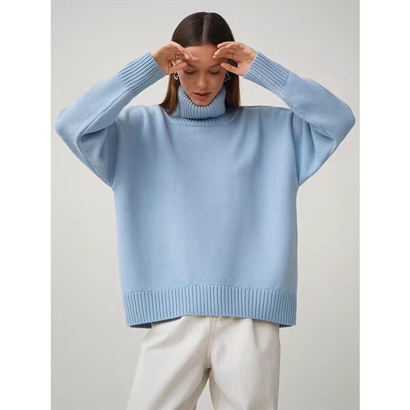 Women's Solid Turtleneck Knit Sweater